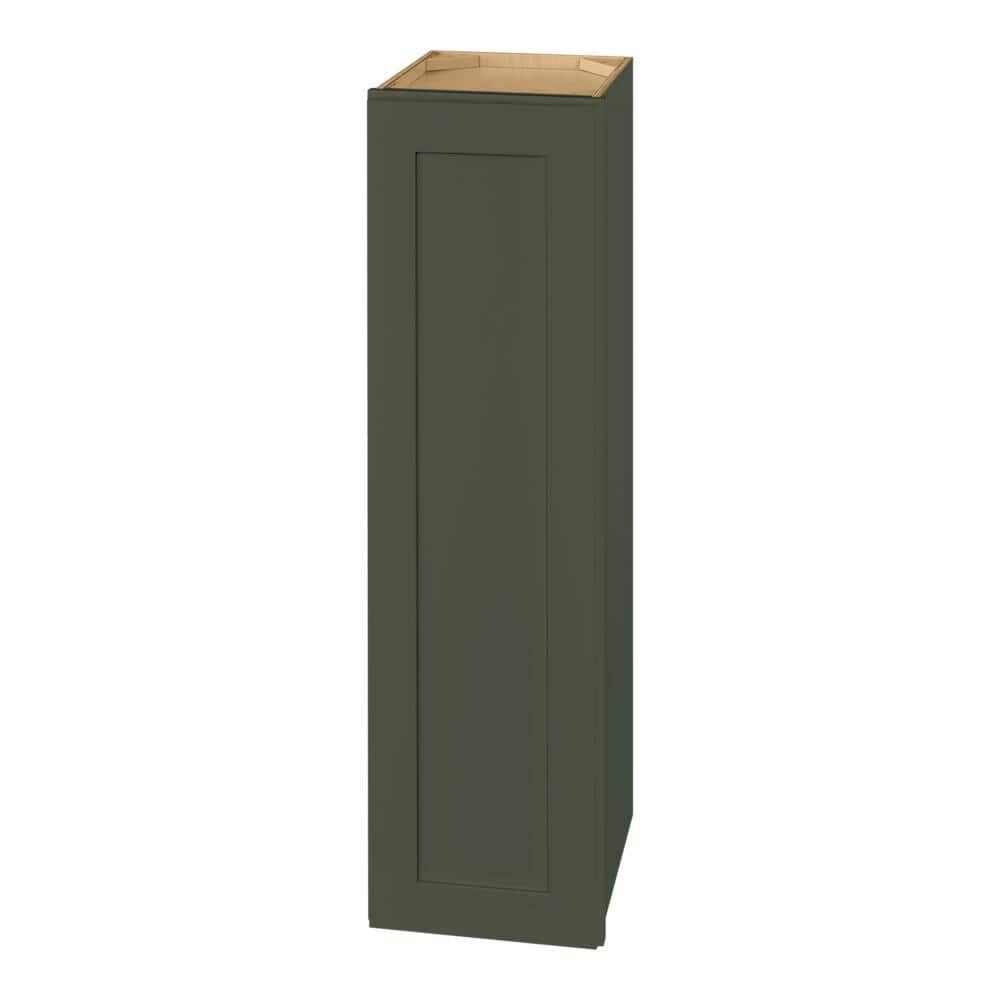 Hampton Bay Avondale 12 in. W x 12 in. D x 42 in. H Ready to Assemble Plywood Shaker Wall Kitchen Cabinet in Fern Green