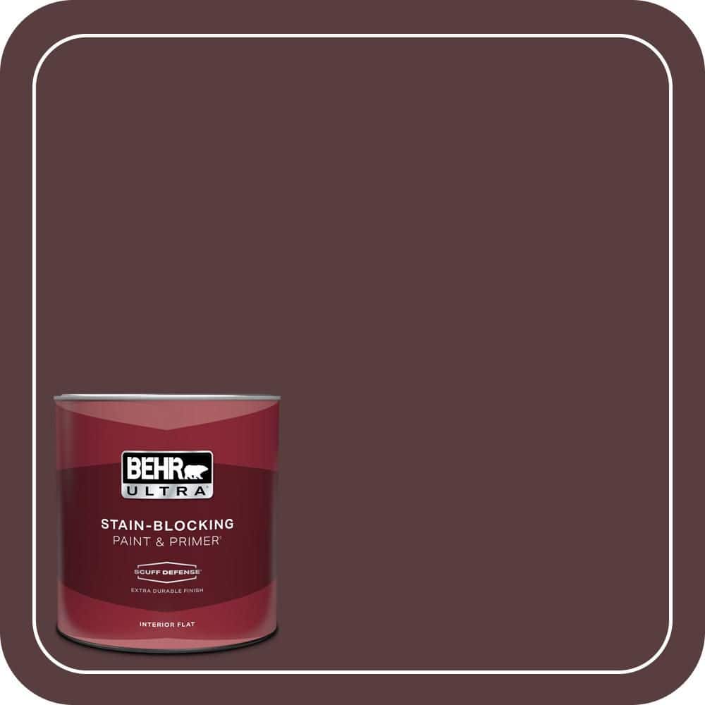 BEHR ULTRA 1 qt. #PPU1-02 Divine Wine Extra Durable Flat Interior Paint & Primer (1)