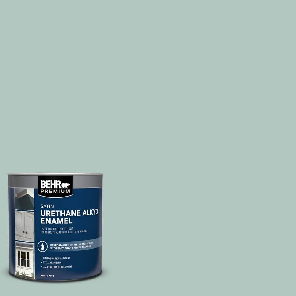 BEHR PREMIUM 1 qt. #S430-2 Fresh Tone Satin Enamel Urethane Alkyd Interior/Exterior Paint (1)