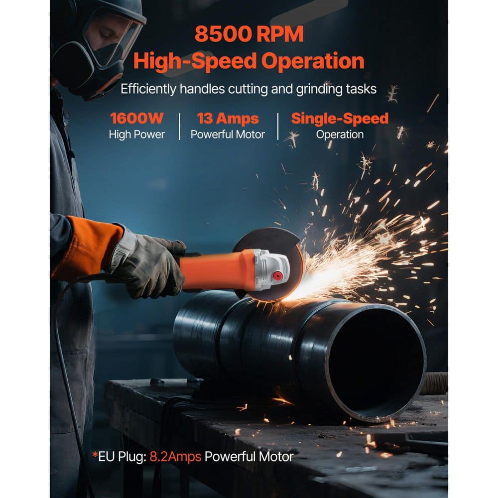 VEVOR Angle Grinder, 7 in. Electric Grinder Power Tool, with 270° Adjustable Dust Guard for Rust Removal, Corded (2)