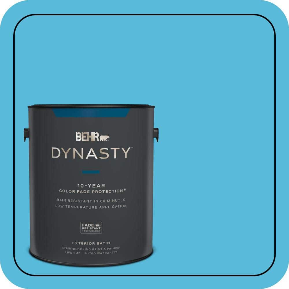 BEHR DYNASTY 1 gal. #530B-5 Azurean Satin Enamel Exterior Stain-Blocking Paint & Primer