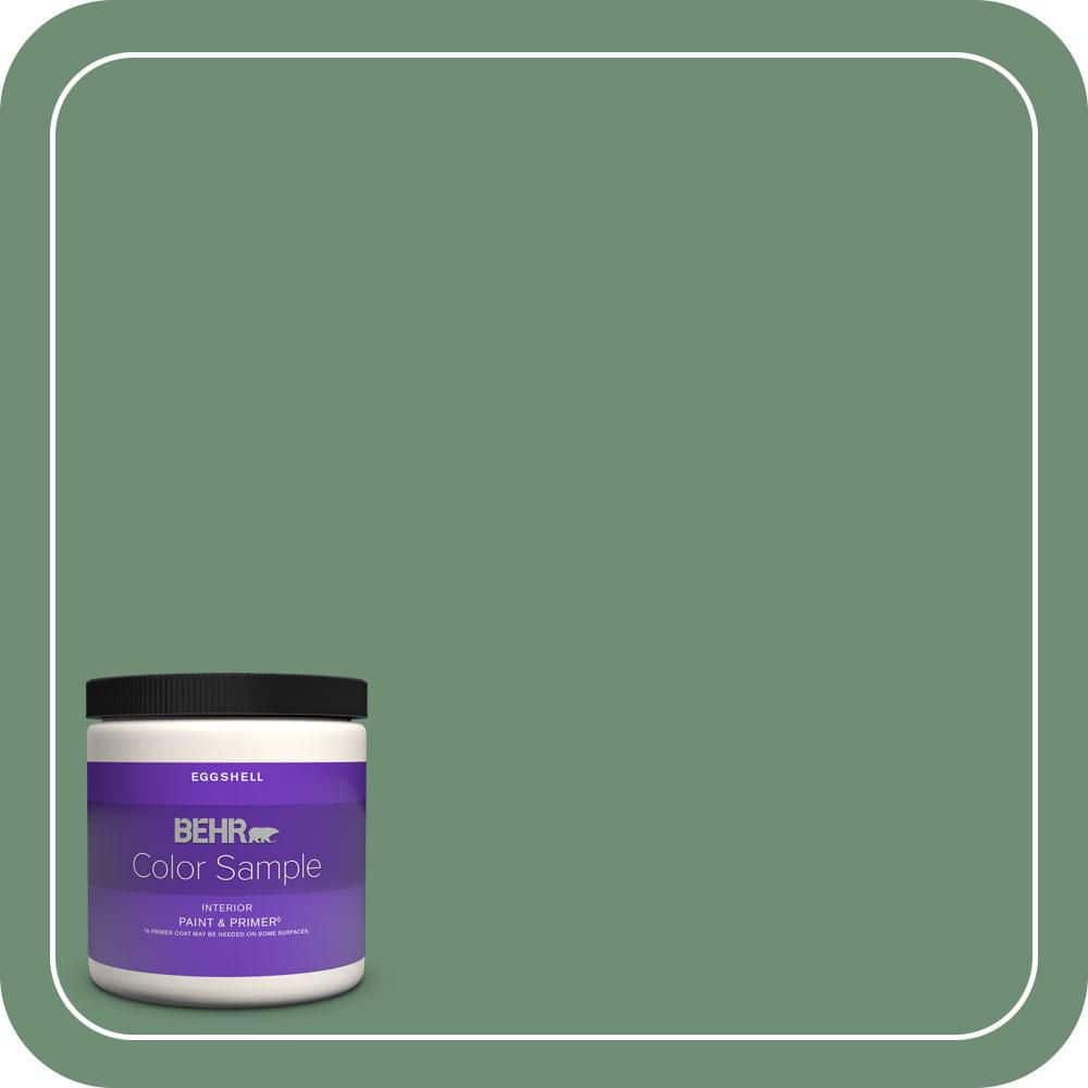 BEHR PREMIUM PLUS #QE-46 Ivy Wreath Flat Interior/Exterior Paint & Primer Color Sample (1)