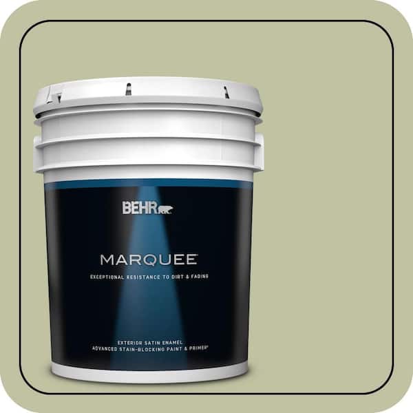 BEHR MARQUEE 5 gal. #S370-3 Sage Brush Satin Enamel Exterior Paint & Primer (2)