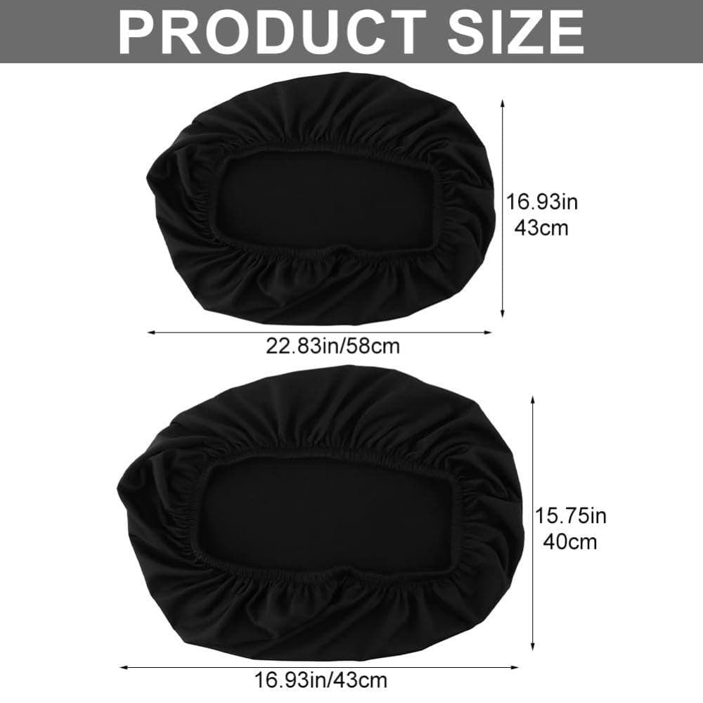 Unbranded Stretch Washable Toilet Lid and Tank Lid Cover Set, Fits Most Toilets, Black, Polyester Fabric Essentials (2)