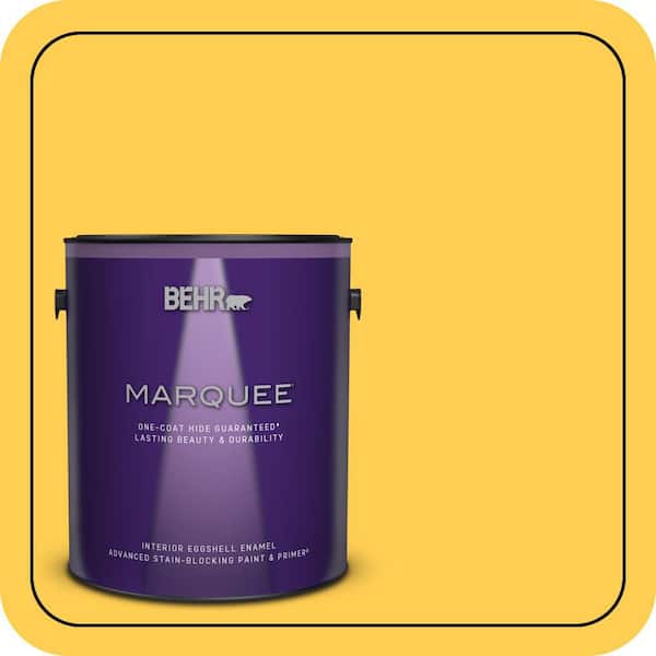 BEHR MARQUEE 1 gal. #T16-05 Canary Diamond Eggshell Enamel Interior Paint & Primer (2)