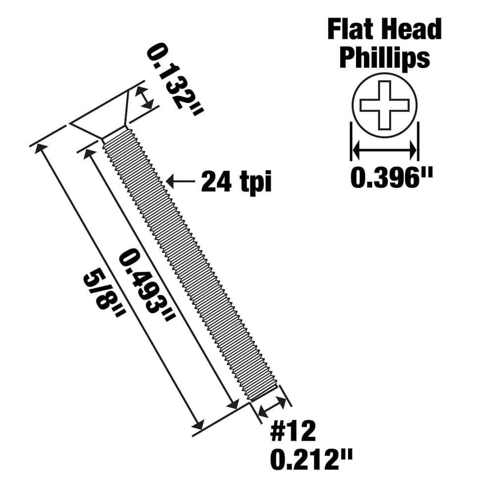 Everbilt #12-24 x 5/8 in. Phillips Flat Head Stainless Steel Machine Screw (3-Pack) (3)