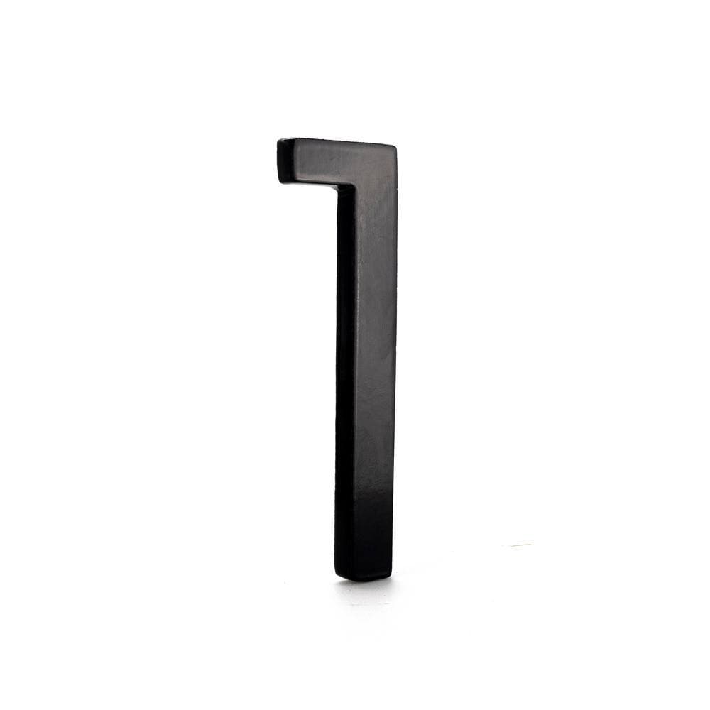 Montague Metal Products 16 in. Black Aluminum Floating or Flat Modern House Number 1 (2)