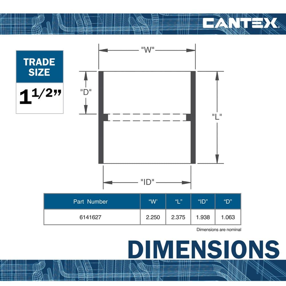 Cantex . Schedule 40-Standard Center Stop PVC (2)