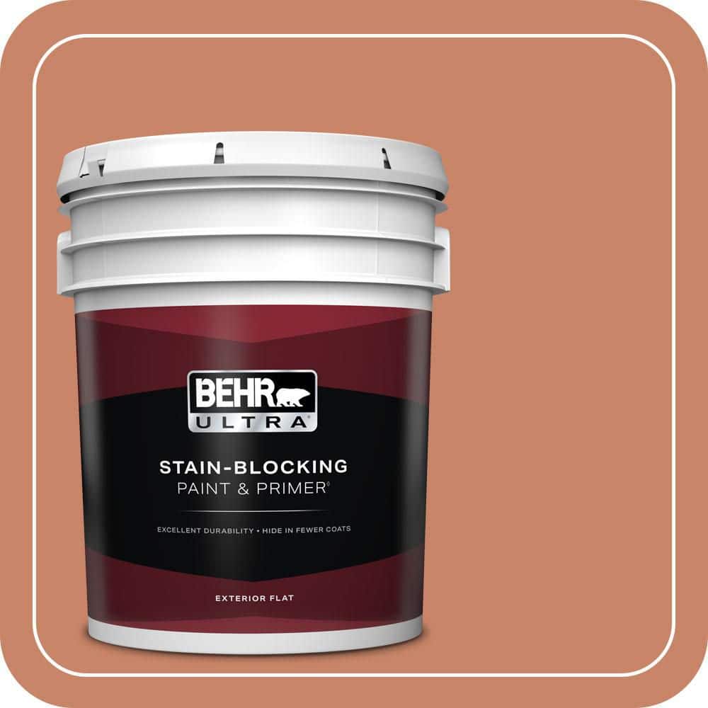 BEHR ULTRA 5 gal. #MQ4-39 Cabana Melon Flat Exterior Paint & Primer