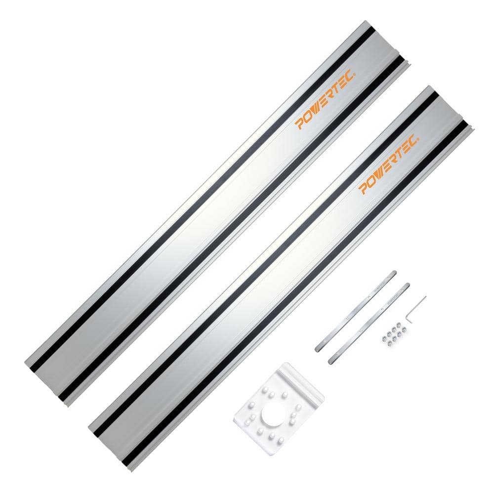 ‎POWERTEC 110 in. Track Saw Guide Rail Joining Set for Milwaukee Track Saws 2 x 55 in. Guide Rails, Connectors, Guide Rail Adapter (1)