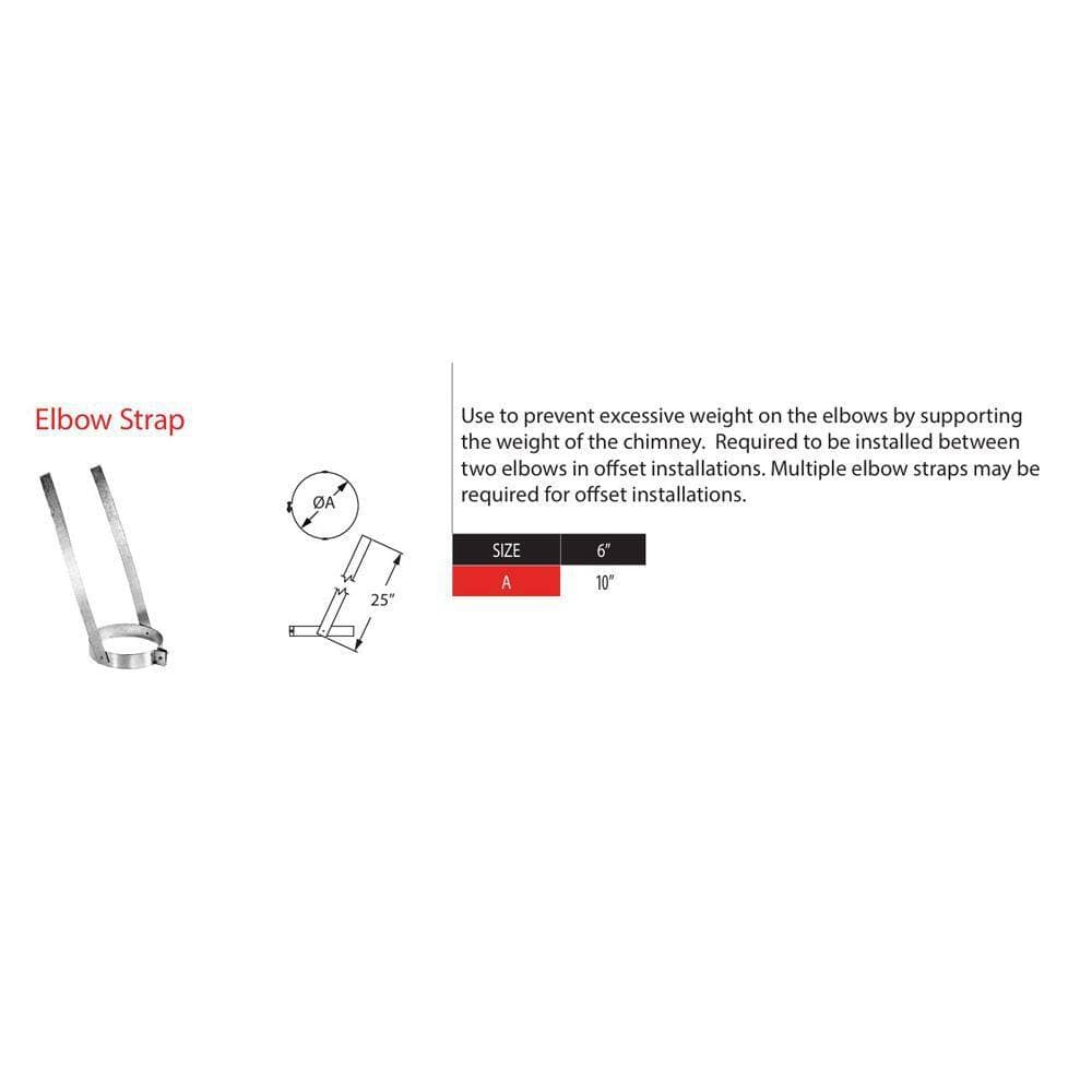 DuraVent DuraPlus All-Fuel Chimney 6in. Diameter Elbow Strap (2)