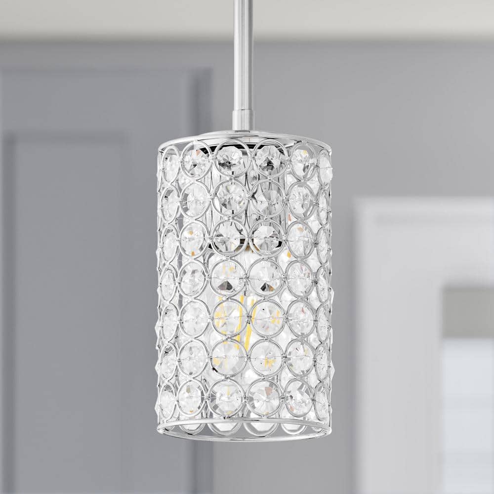 PRIVATE BRAND UNBRANDED 4 in. Small Crystal Clear Acrylic Cylinder Pendant Lamp Shade with 2-1/4 in. Fitter (4)