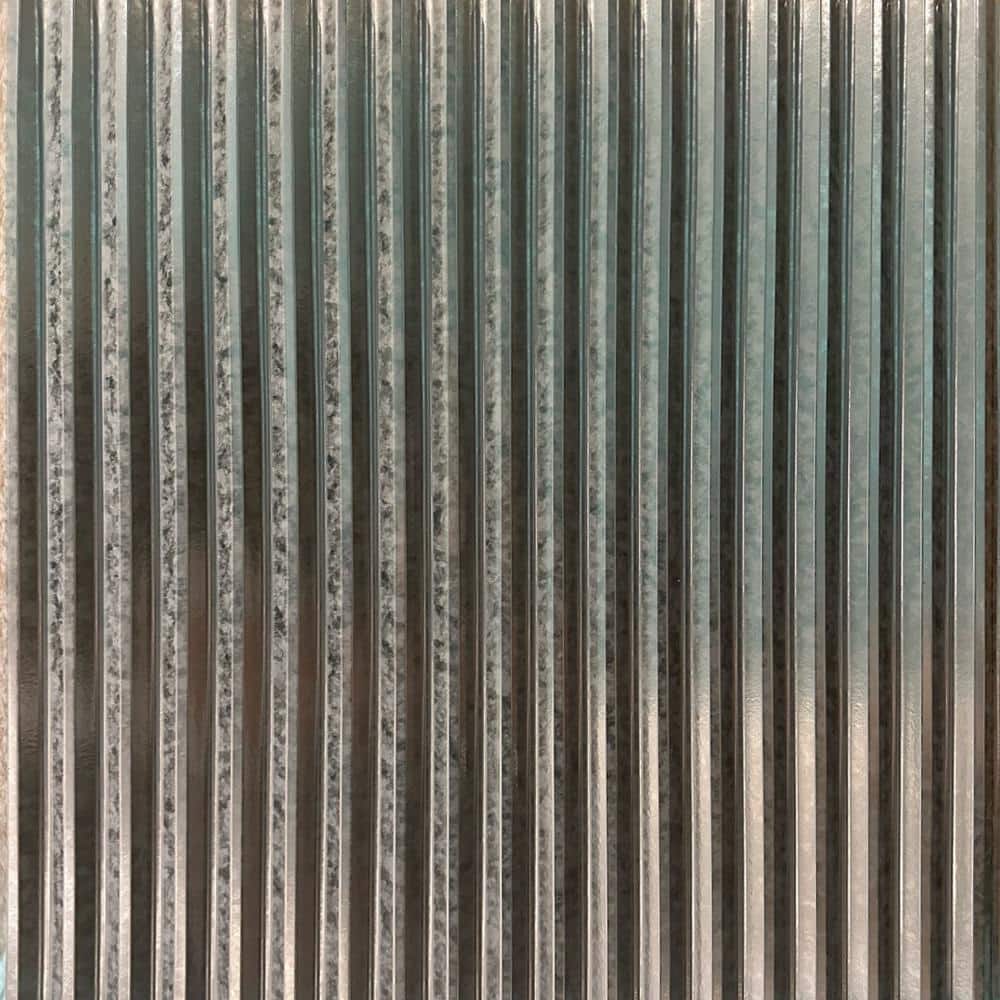 FROM PLAIN TO BEAUTIFUL IN HOURS Channel Galvanized 4 ft. x 8 ft. Faux Tin Glue-Up Wainscoting Panels (5-Pack) (160 sq. ft./Case)