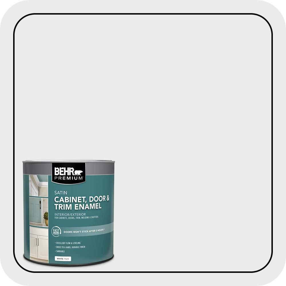 BEHR PREMIUM 1 qt. #W-F-510 Silver Sky Satin Enamel Interior/Exterior Cabinet, Door & Trim Paint