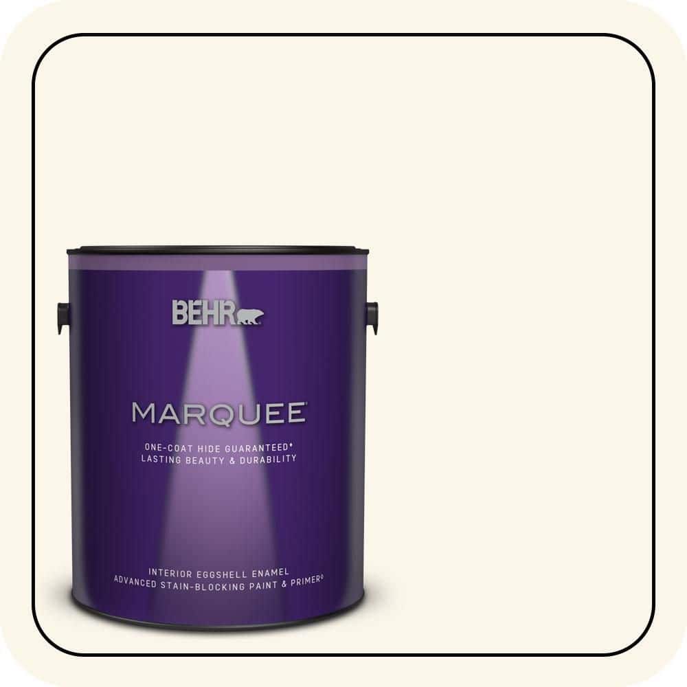 BEHR MARQUEE 1 gal. #OR-W15 Sleek White Eggshell Enamel Interior Paint & Primer