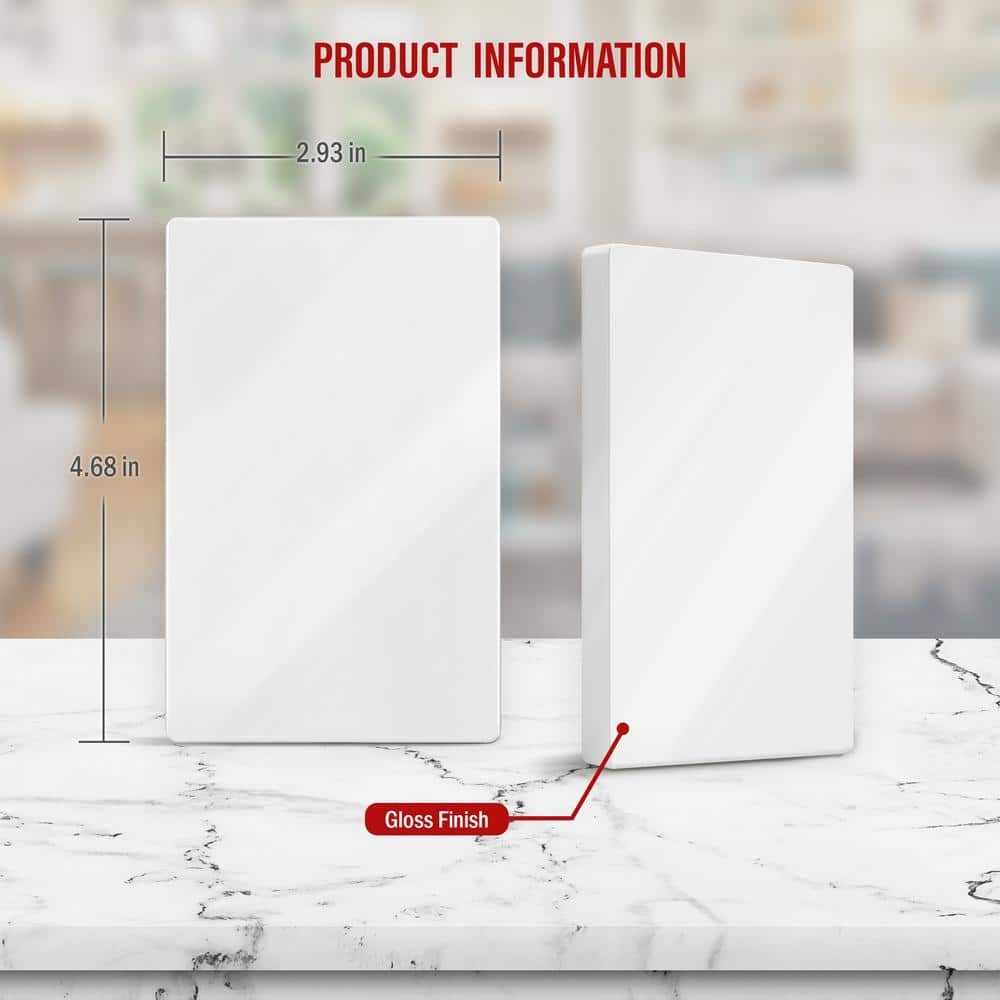 ENERLITES 1-Gang White Blank Plate Cover Plastic Screwless Wall Plate (20-Pack) (2)