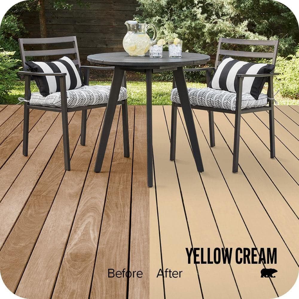 BEHR PREMIUM 1 gal. #SC-133 Yellow Cream Solid Color Waterproofing Exterior Wood Stain and Sealer (2)