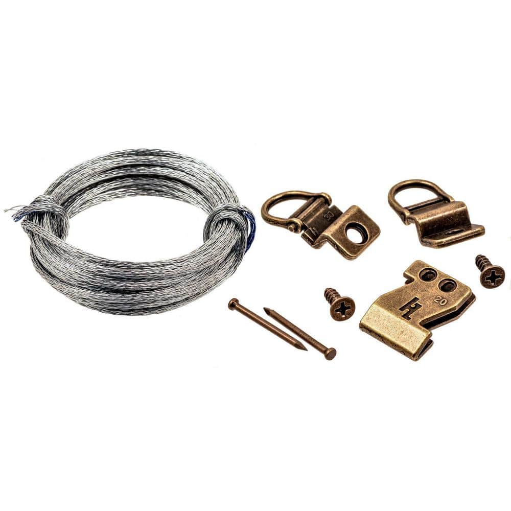 HangZ 25 lb. 1 Hole D Ring Canvas Flat Mount Wire Kit (2)