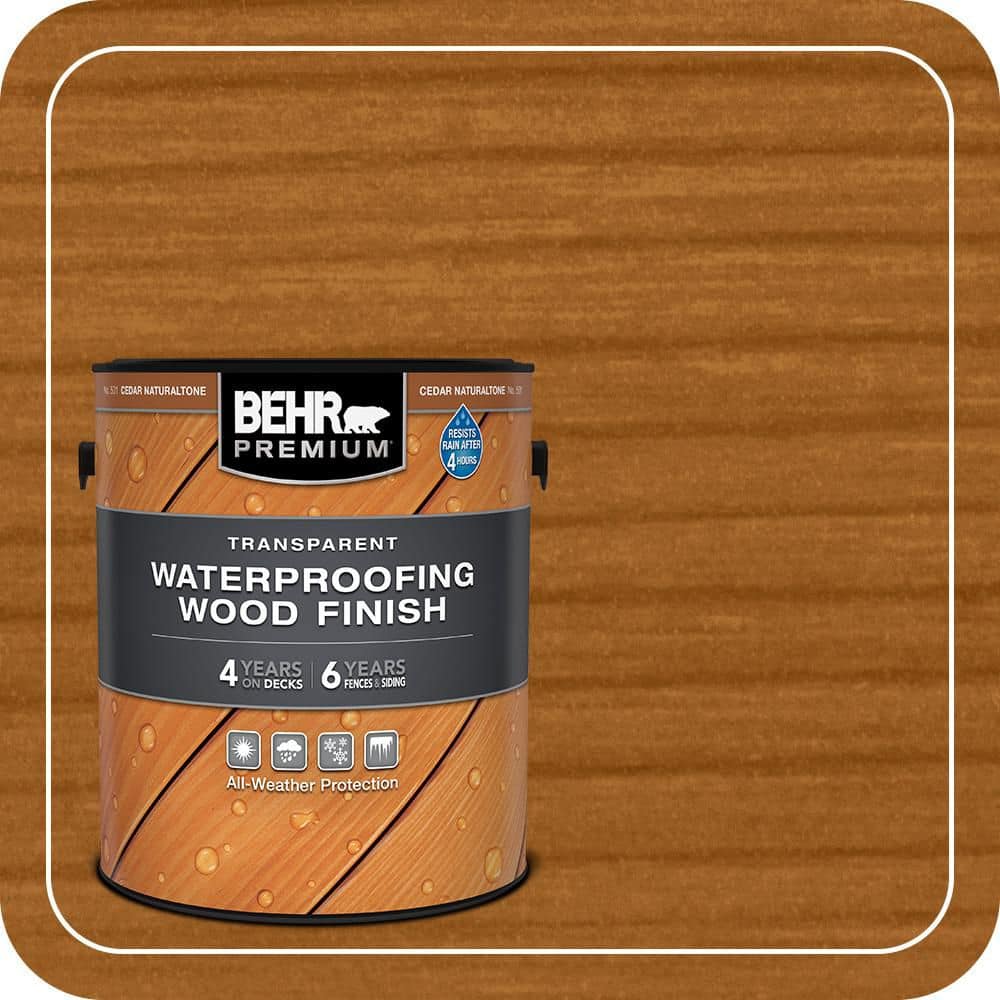 BEHR PREMIUM 1 gal. Cedar Naturaltone Transparent Waterproofing Exterior Wood Finish