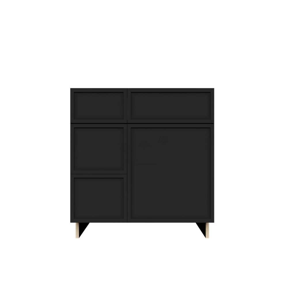 LifeArt Cabinetry Slim Shaker Sink Base Bath Vanity Cabinet without Top with 2 Left Drawers Assembled