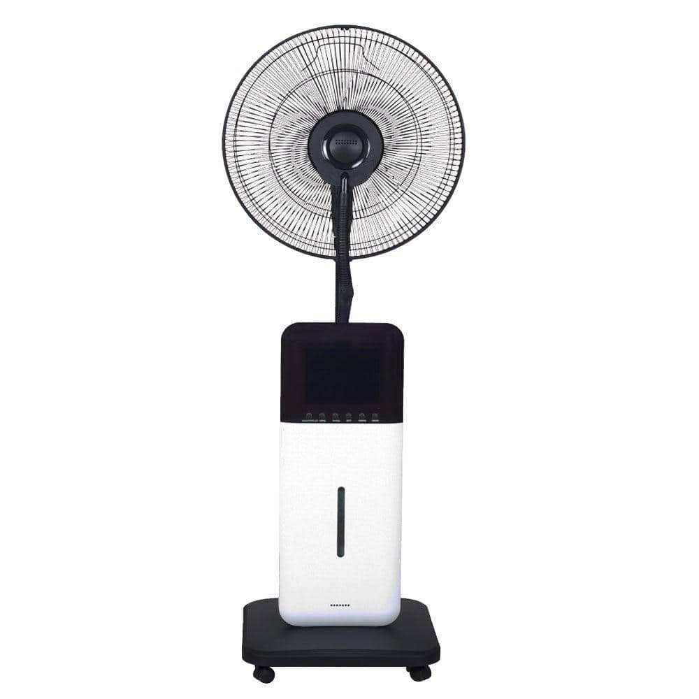 CoolZone 18 in. Oscillating Ultrasonic Dry Misting Fan with Bluetooth Technology and Built-In Speakers