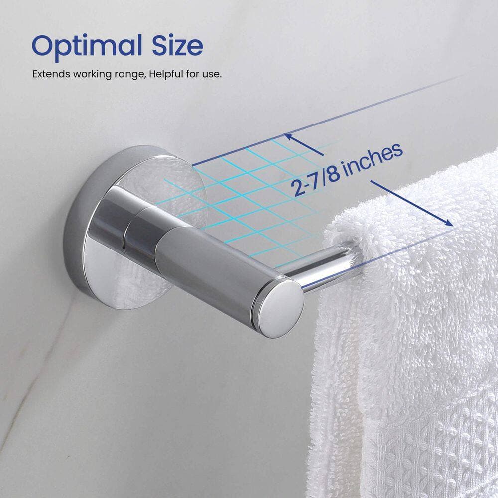 KIBI 5-Piece Bathroom Hardware Set with Towel/Robe Hook Toilet Paper Holder Towel Ring Towel Bar/Rack (4)