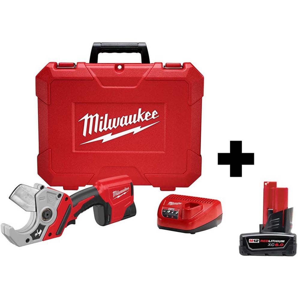 Milwaukee M12 12V Lithium-Ion Cordless PVC Shear Kit with 6.0Ah Battery