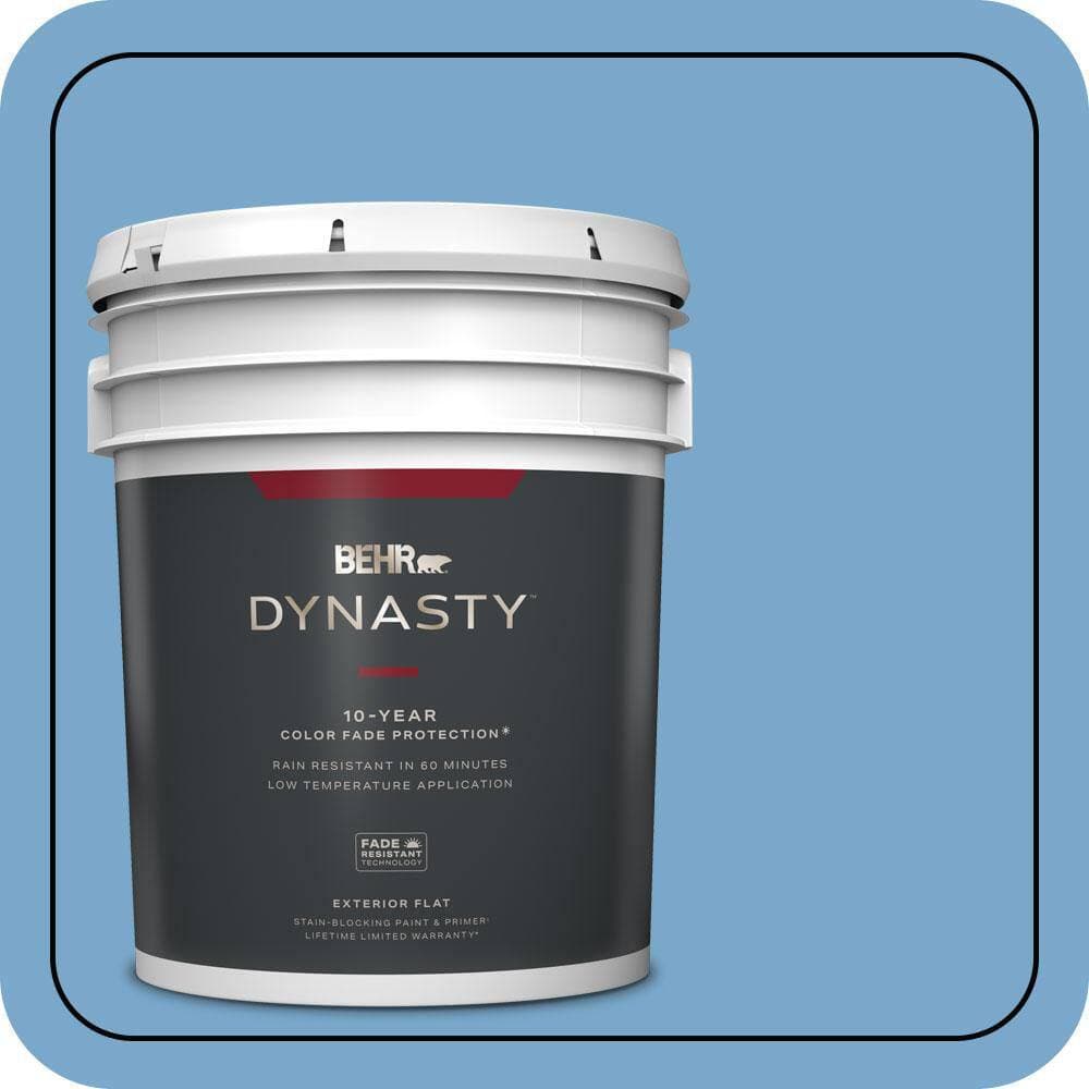 BEHR DYNASTY 5 gal. #M520-4 Mirror Lake Flat Exterior Stain-Blocking Paint & Primer