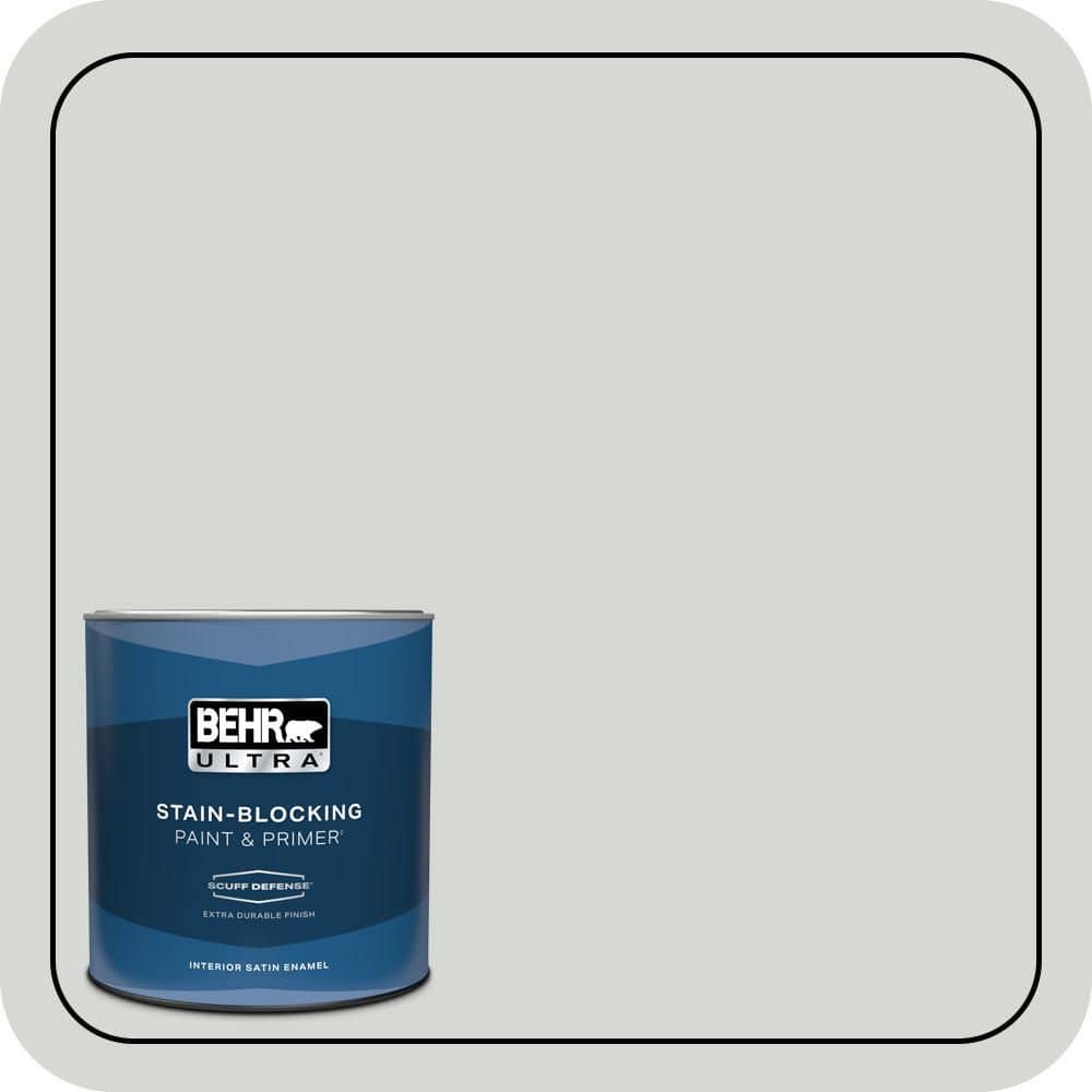 BEHR ULTRA 1 qt. #PPU25-13 Misty Coast Extra Durable Satin Enamel Interior Paint & Primer