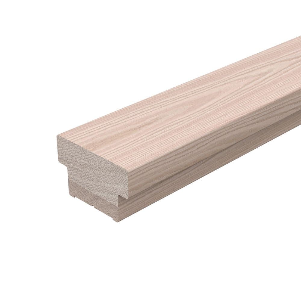 EVERMARK Stair Parts 8 ft. x 2-5/8 in. Unfinished T Rail White Oak Micro-Plow Handrail