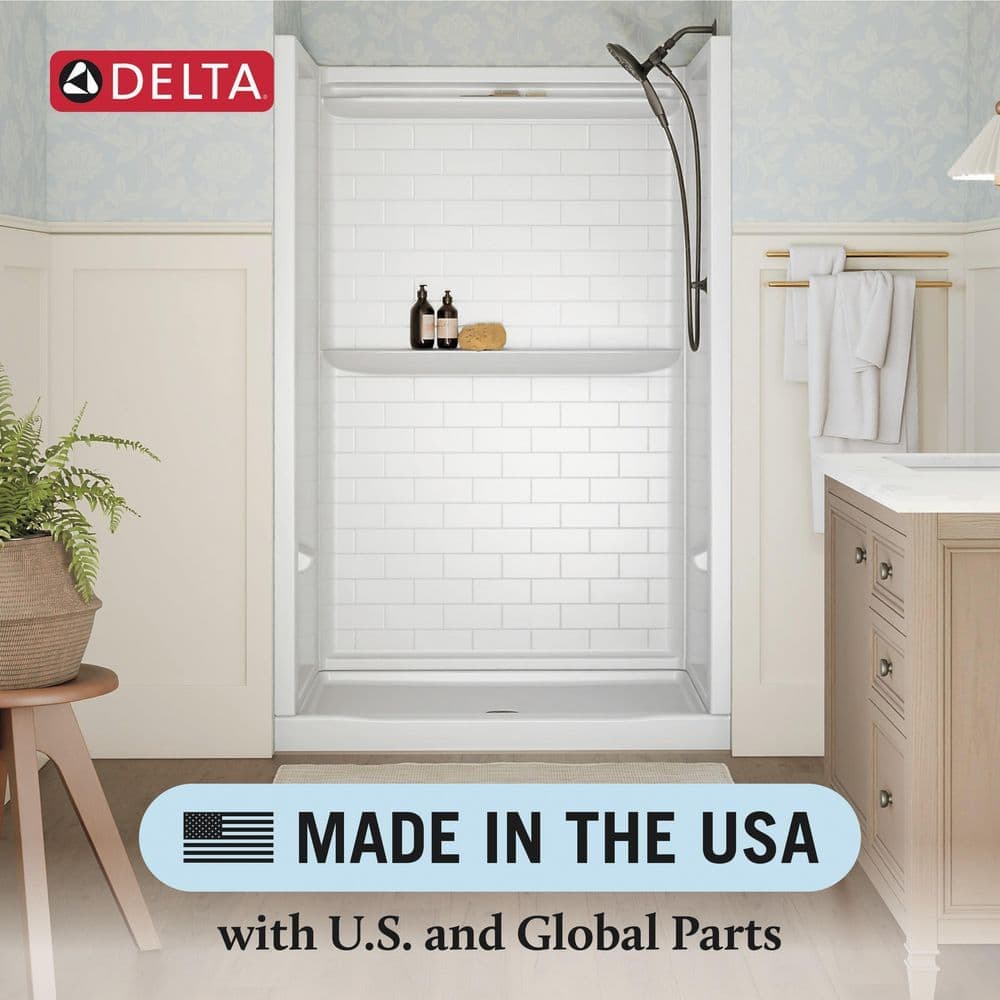 Delta Classic 500 Tile Curve Drain 32 in. L 60 in. W 59.88 in. H Alcove Bathtub Kit with Tub Wall (4)