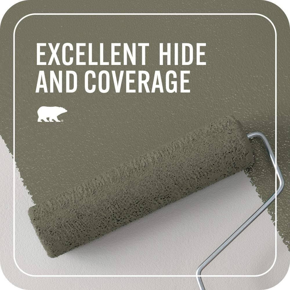 BEHR PREMIUM PLUS #N350-6 Peppergrass Flat Interior/Exterior Paint & Primer Color Sample (4)