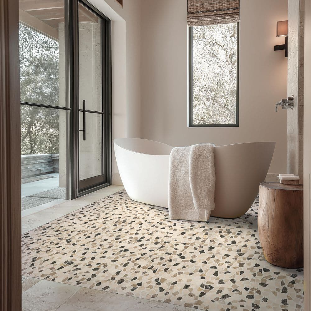 MSI Mix Marble Pebbles 12 in. x 12 in. x 0.38 in. Tumbled Marble Mesh-Mounted Mosaic Floor and Wall Tile (0.9 sq. ft./Each) (3)