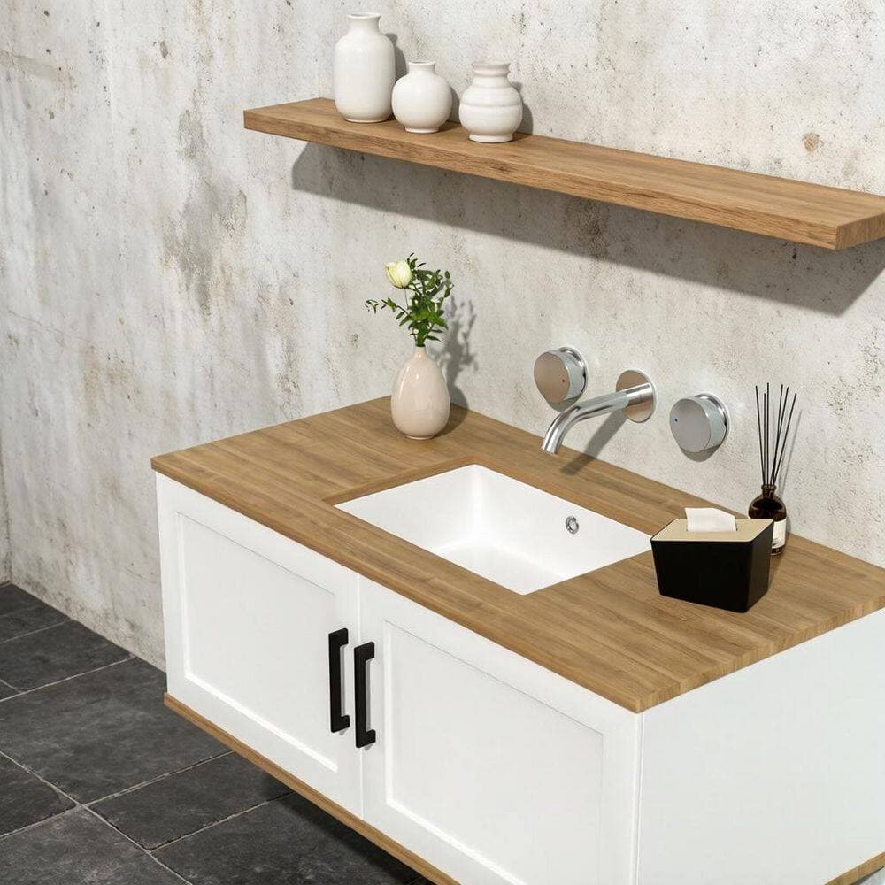 MYRYY 19.5 in. L x 14 in. W Rectangular Ceramic Undermount Bathroom Sink with Overflow in White (2)