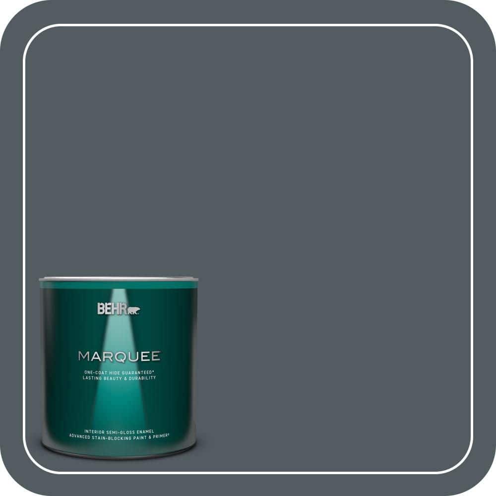 BEHR MARQUEE 1 qt. #PPU25-21 City Rain Semi-Gloss Enamel Interior Paint & Primer