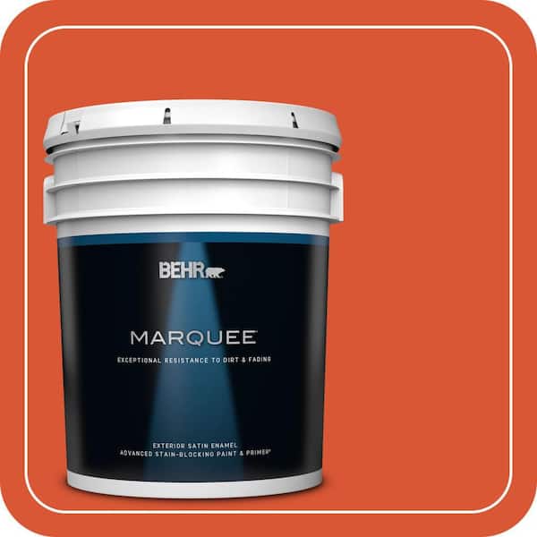 BEHR MARQUEE 5 gal. #P190-7 Inferno Satin Enamel Exterior Paint & Primer (2)