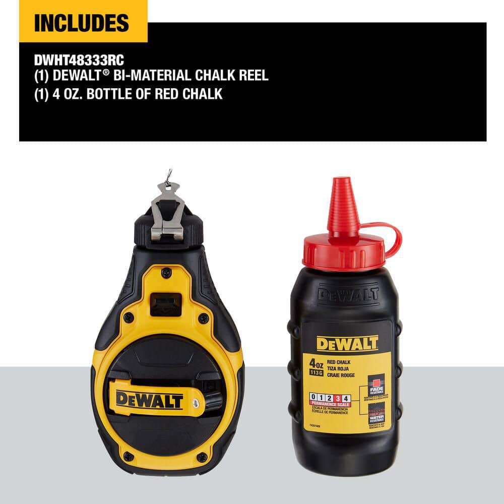 DEWALT 100 ft. Chalk Reel Kit with Red Chalk (2)