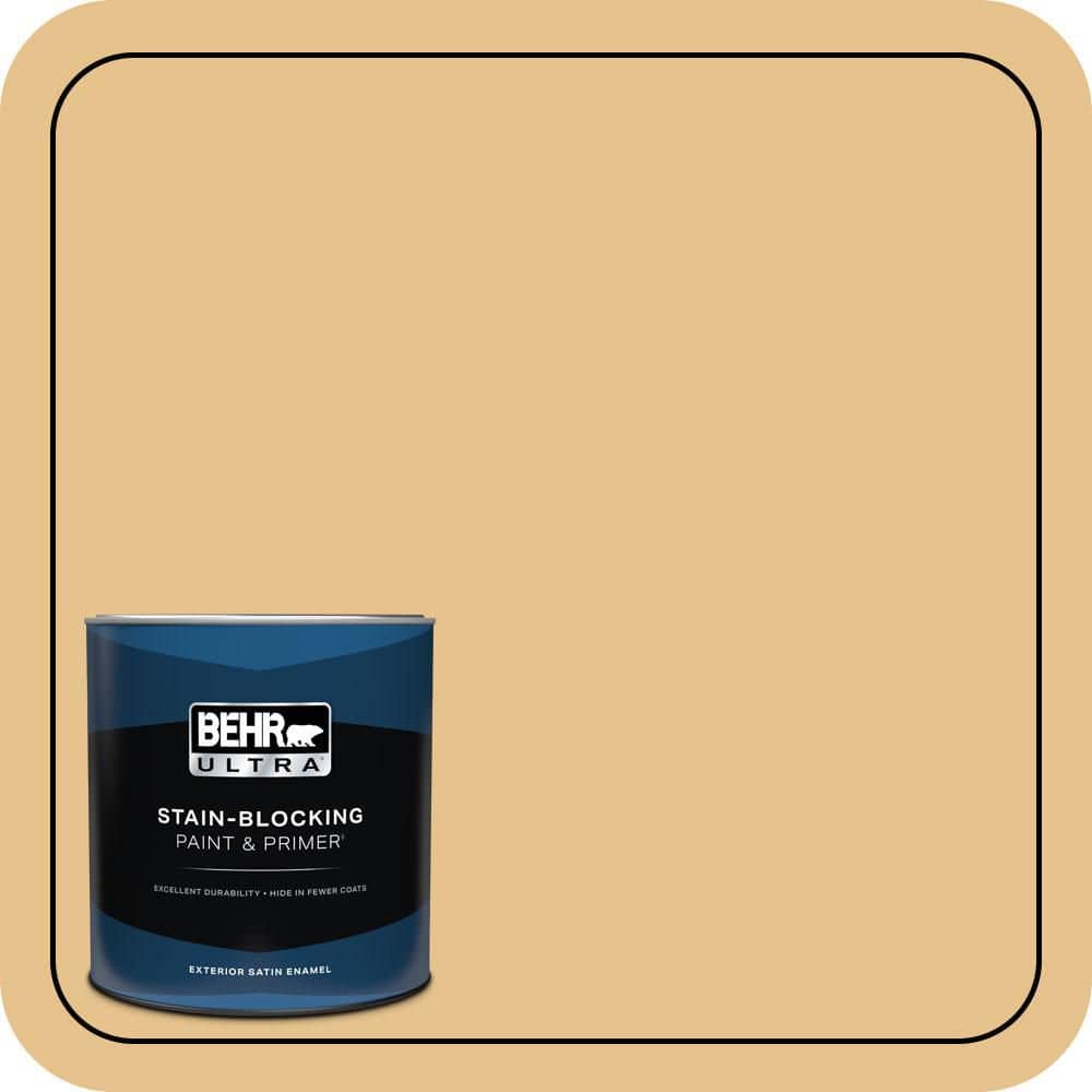 BEHR ULTRA 1 qt. #T17-02 Gold Hearted Satin Enamel Exterior Paint & Primer (1)