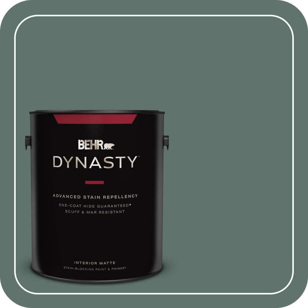 BEHR DYNASTY 1 gal. #PPU12-17 Cameroon Green One-Coat Hide Matte Interior Stain-Blocking Paint & Primer