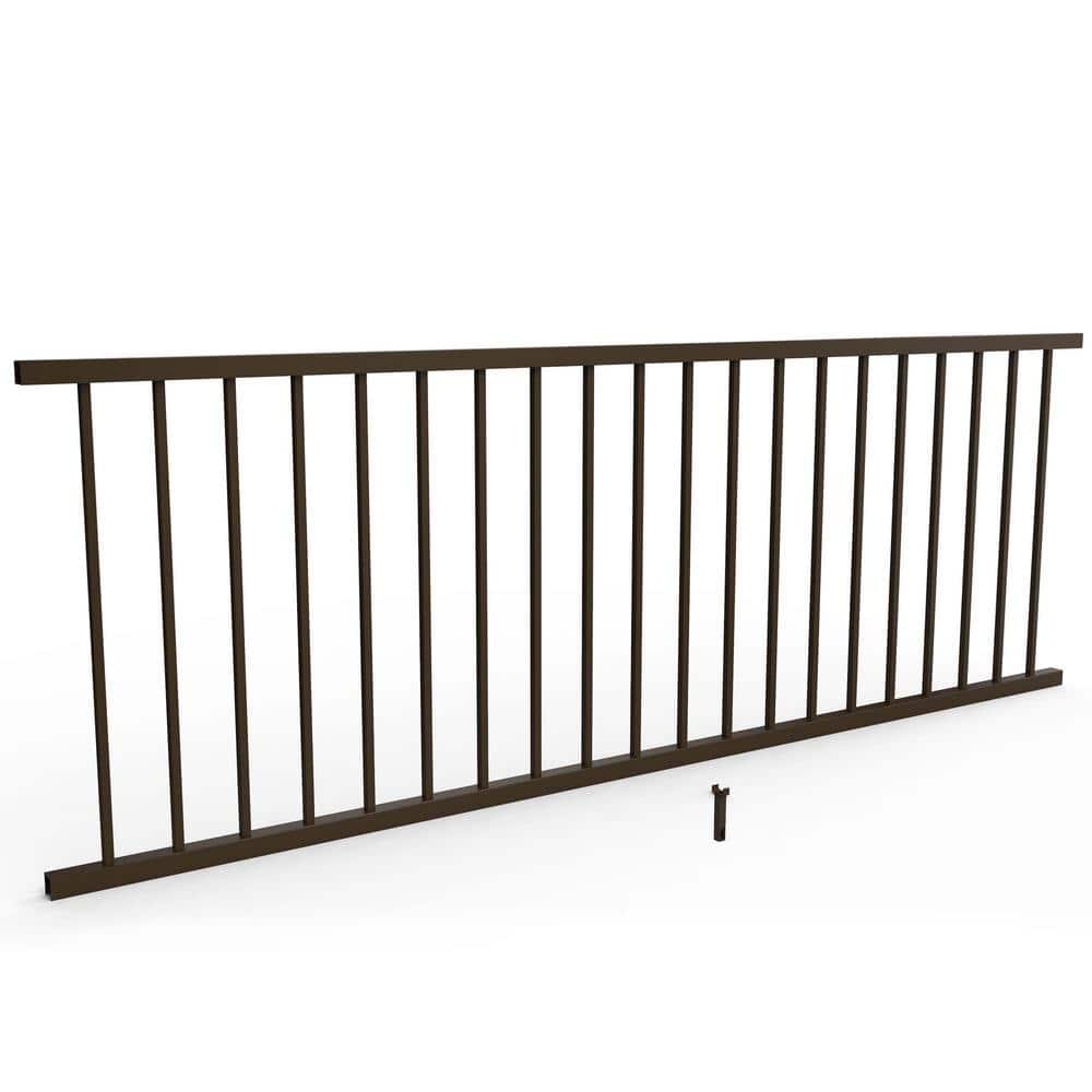FORTRESS Inspire Railing 32.5 in. H x 8 ft. W Aluminum Brown Level Panel Pre-Assembled Railing Kit (3)