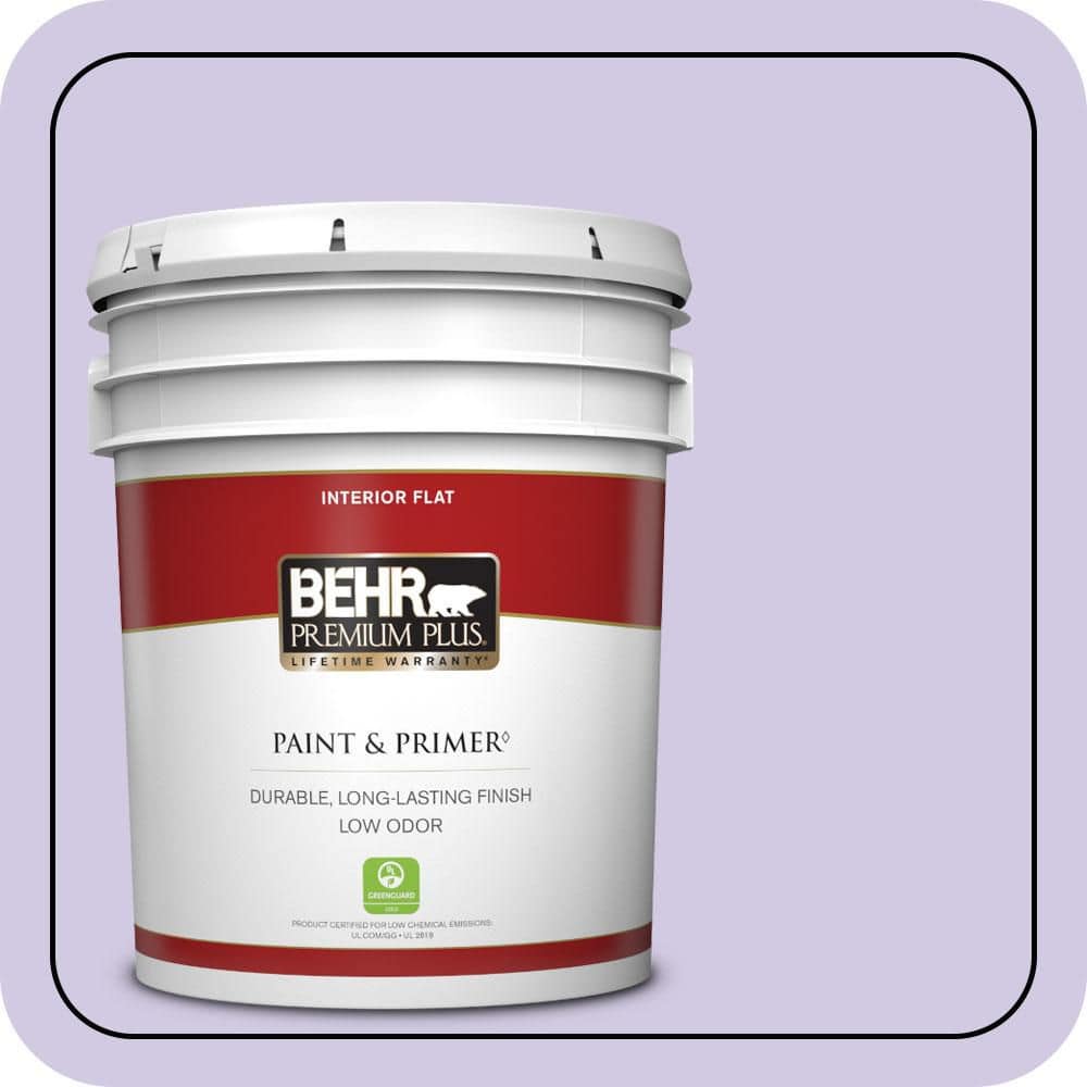 BEHR PREMIUM PLUS 5 gal. #650C-3 Light Mulberry Flat Low Odor Interior Paint & Primer
