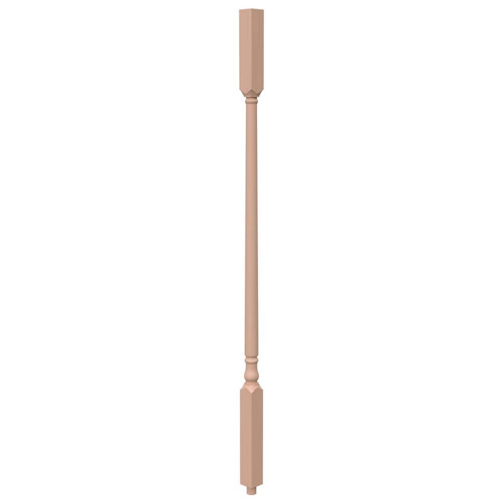 EVERMARK Stair Parts 36 in. x 1-1/4 in. 5141 Unfinished Red Oak Square Top Wood Baluster for Stair Remodel