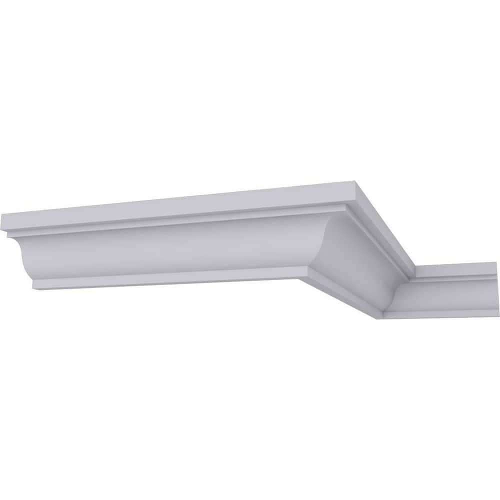 Ekena Millwork 1-1/4 in. x 1-1/4 in. x 94-1/2 in. Polyurethane Hillsborough Traditional Smooth Crown Moulding (1)