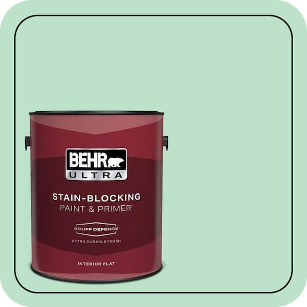 BEHR ULTRA 1 gal. #P410-2 Spearmints Extra Durable Flat Interior Paint & Primer (2)