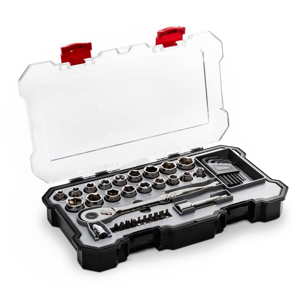 Husky 3/8 in. Drive Ratchet and Socket Set in Build-Out Case (45-Piece) (3)