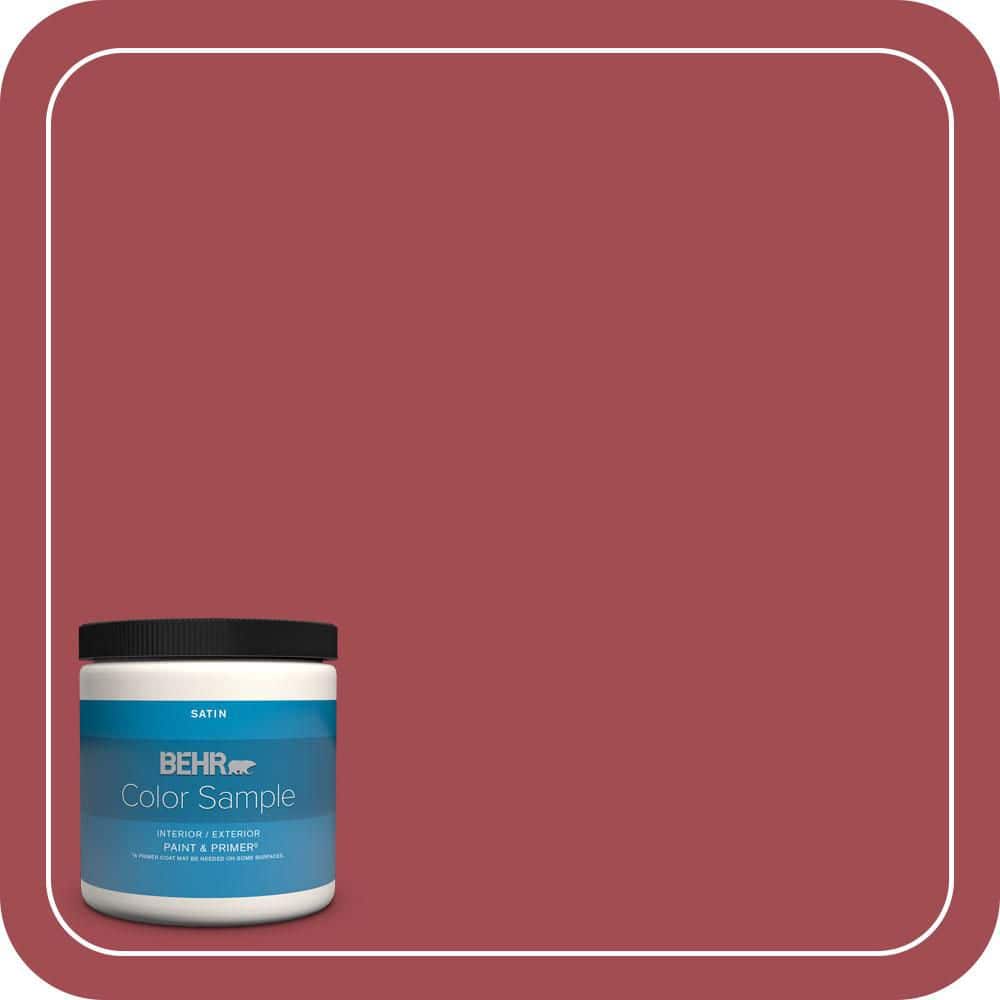 BEHR PREMIUM PLUS 8 oz. #PPU1-07 Powder Room Satin Enamel Interior/Exterior Paint & Primer Color Sample