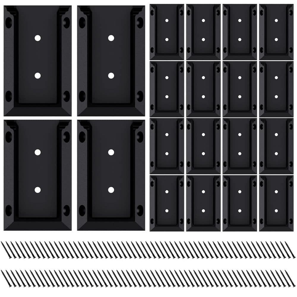 NVNOO 2 in. x 4 in. Deck Railing Bracket Connectors with 120-Pieces Coating Screws for Wood Lumber Fence Post (20-Pack)