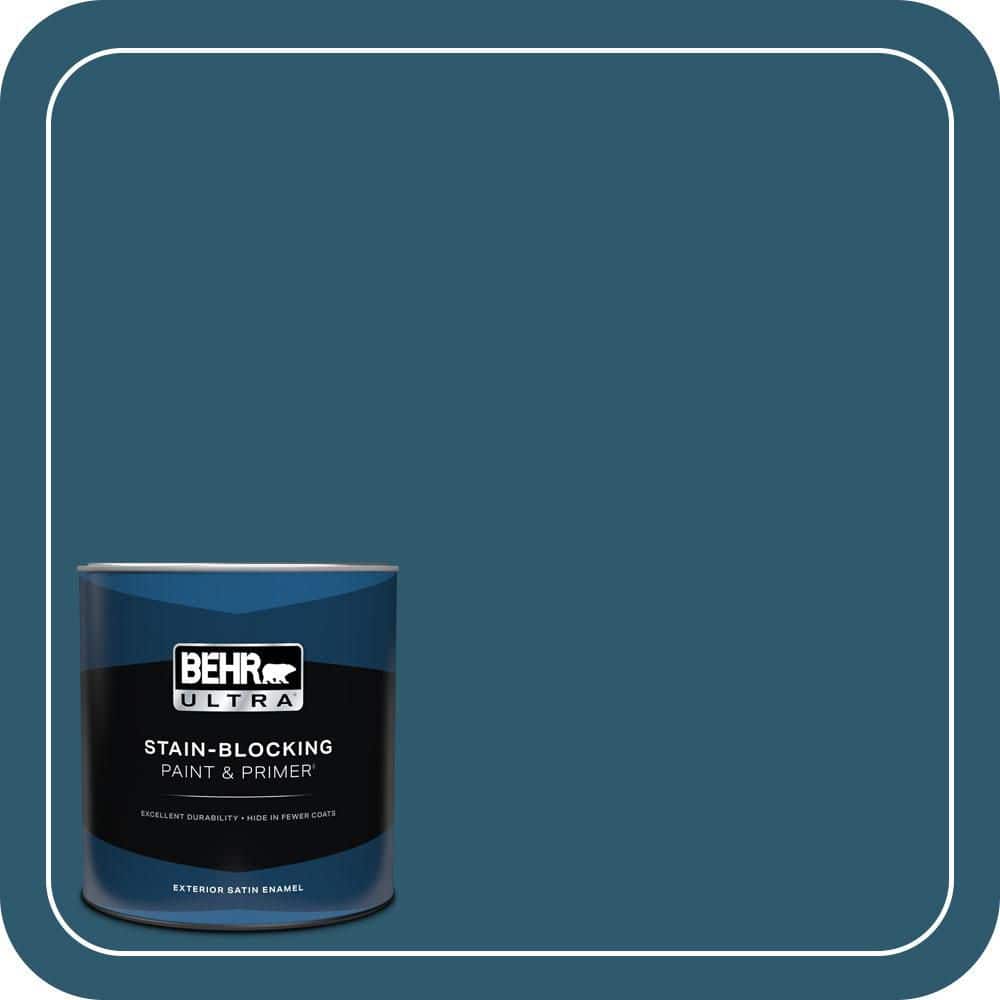 BEHR ULTRA 1 qt. #S-H-540 Quiet Storm Satin Enamel Exterior Paint & Primer