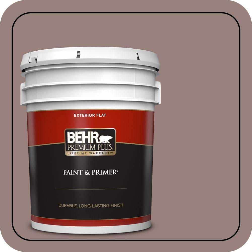 BEHR PREMIUM PLUS 5 gal. #N130-5 Mystere Flat Exterior Paint & Primer