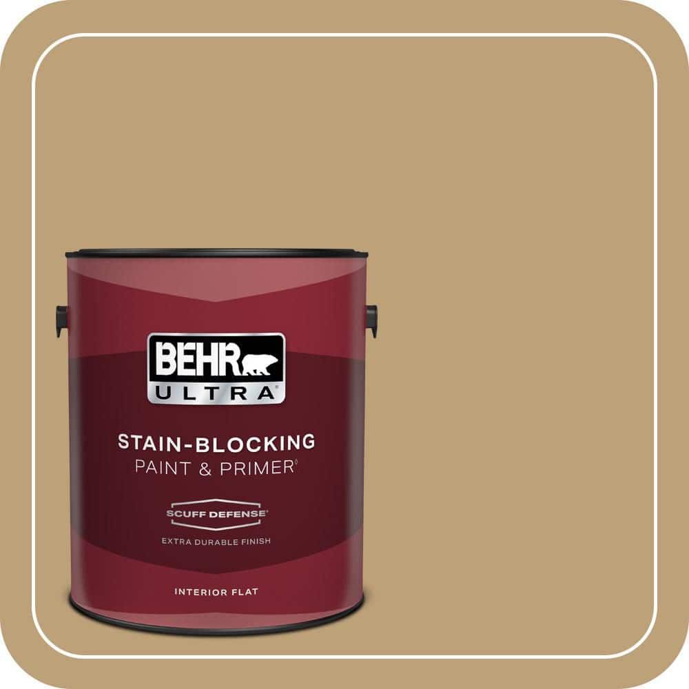 BEHR ULTRA 1 gal. #PMD-50 Winter Wheat Extra Durable Flat Interior Paint & Primer (1)